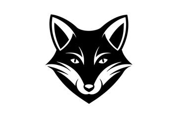 Fox head logo icon silhouette vector art illustration