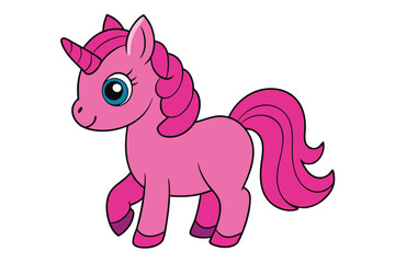 Cute Unicorn Vector Illustration: Cartoon, Clipart, and Line Art Design