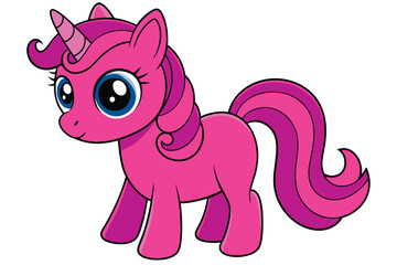 Cute Unicorn Vector Illustration: Cartoon, Clipart, and Line Art Design