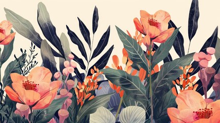Detailed botanical illustrations with realistic textures and colors.