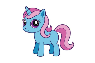 Cute Unicorn Vector Illustration: Cartoon, Clipart, and Line Art Design