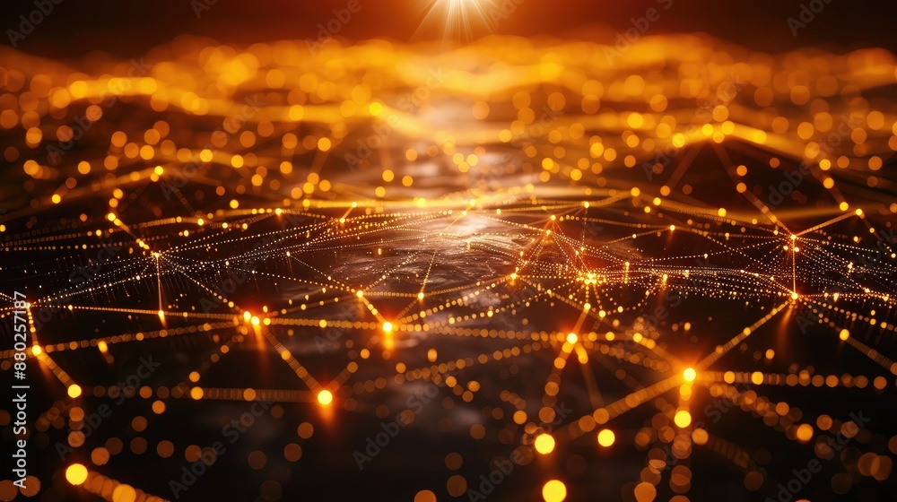 Poster conceptual art of digital connections and networks