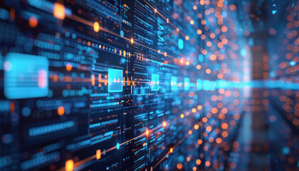 The computer chip generates different lights, causing an image to become blurred