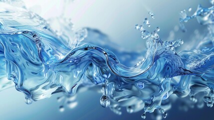 A splash of water with a blue wave