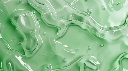 A green liquid with bubbles floating on top