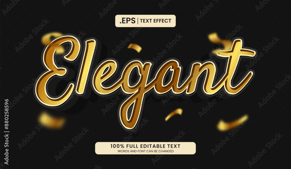 Wall mural editable text effect, elegant font text effect