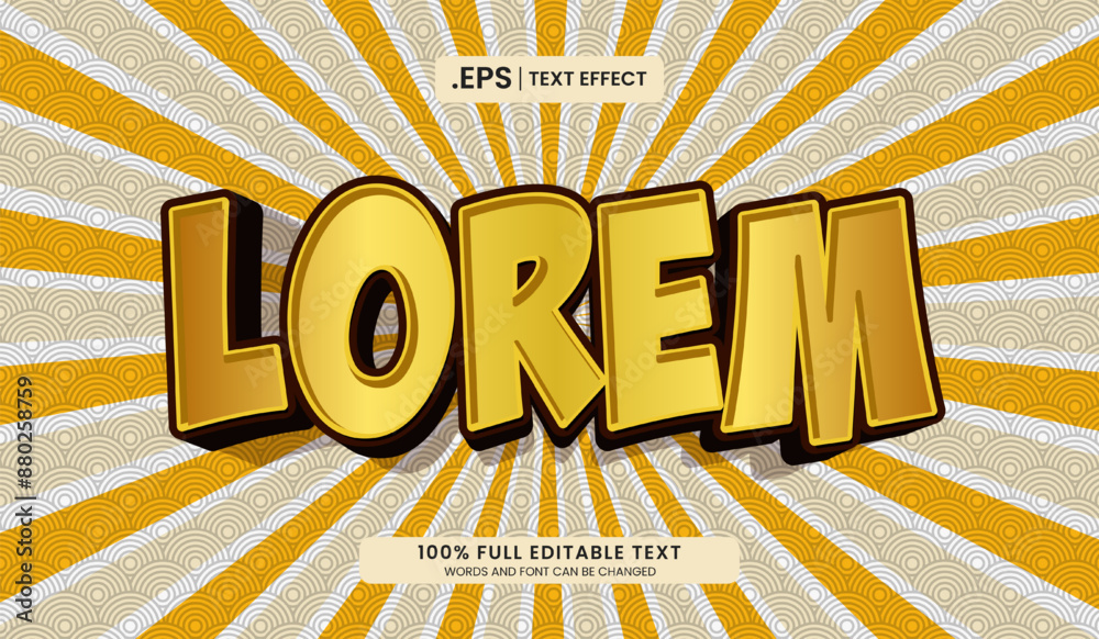 Canvas Prints editable text effect, lorem 3d cartoon vector illustration