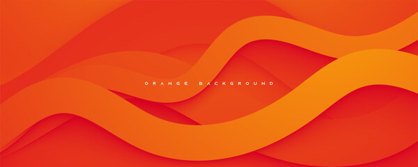 Orange papercut abstract background dynamic design vector