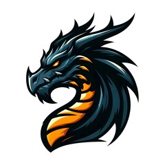 Obraz premium dragon head as a logo gaming team esport, isolated on white background