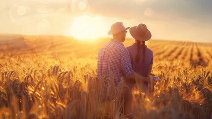 The couple in wheat field