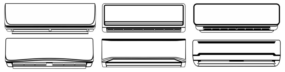 Obraz premium set cold air conditioner line icon symbol design vector illustration