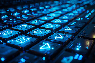 . Backlit keyboard with vibrant blue lights, ideal for enhancing visibility in low-light environments.