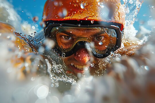 Capture the thrilling fusion of travel adventures and extreme sports with macro photography magic Show intricate details of adrenaline-fueled moments with a unique eye-level angle