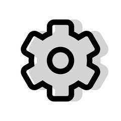 Setting or gear icon on white background
