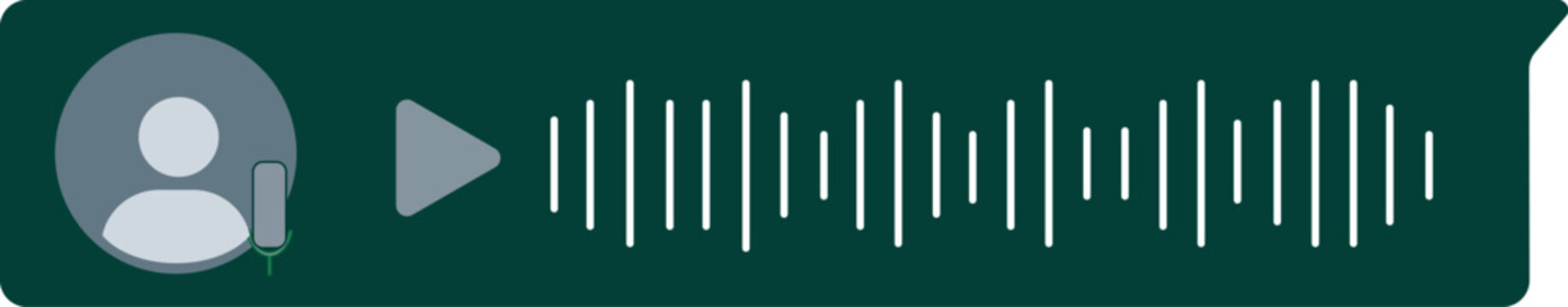 WhatsApp Voice message vector icon download.chat bubble icon with sound wave and microphone. Record audio message. 3d speech bubble with mic. Podcast