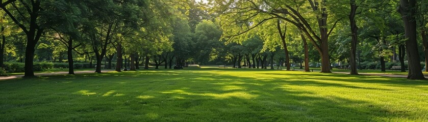 Obraz premium Tree pruning in a community park for recreational space creation, Tree pruning, Public spaces