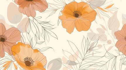 Elegant floral pattern in pastel colors, suitable for creative industries.