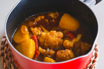 インカのめざめとカリフラワーのカレー