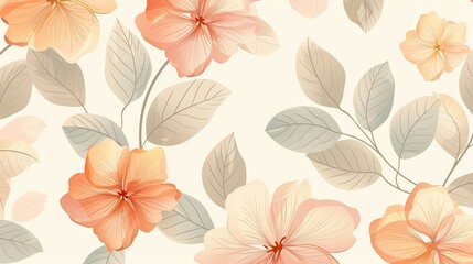 Elegant floral pattern in pastel colors, suitable for creative industries.