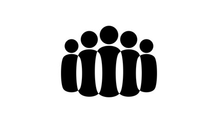 People emblem, black isolated silhouette