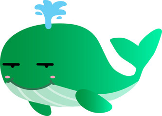 cute whale cartoon, sea animal