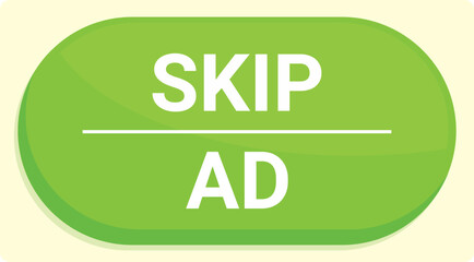 Green rounded rectangle with the text skip ad is prompting action from viewers