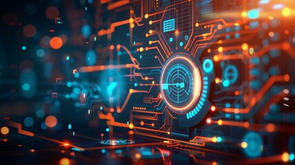 Fototapeta premium Illuminating the Path to Digital Transformation - Abstract Futuristic Circuits for Technological Progress in Business Sectors