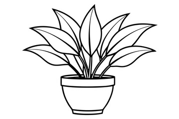 Indoor Plant icon silhouette vector art illustration