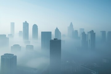 Obraz premium Misty Skyline Cityscape