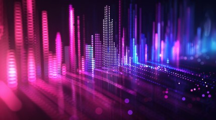 abstract digital sound equalizer. Linear wave-like sound.