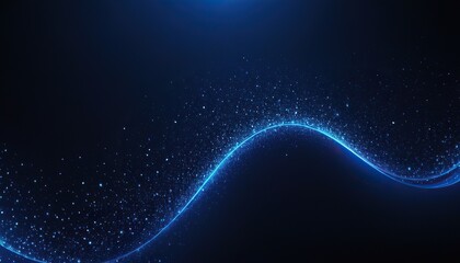 Obraz premium blue light dots creates a mesmerizing digital wave pattern against a dark backdrop.200