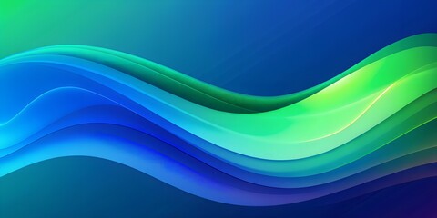Soft Blue and Green Design with Elegant Gradient, Artistic Smooth Wave Wallpaper, Blurred Texture, and Glowing Light Effect