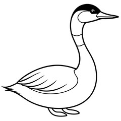 Great Crested Grebe icon silhouette vector art illustration