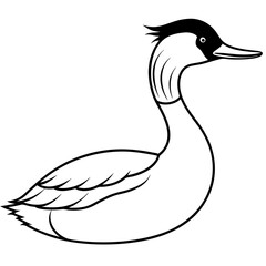 Great Crested Grebe icon silhouette vector art illustration