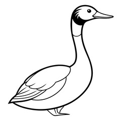 Great Crested Grebe icon silhouette vector art illustration