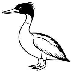 Great Crested Grebe icon silhouette vector art illustration