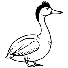 Great Crested Grebe icon silhouette vector art illustration