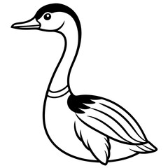 Great Crested Grebe icon silhouette vector art illustration
