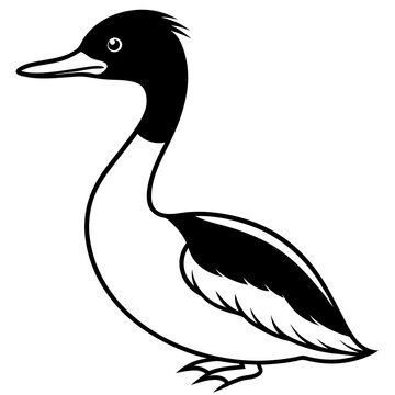 recommend clip art: Great Crested Grebe icon silhouette vector art illustration