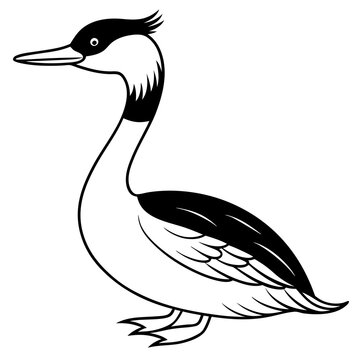 recommend clip art: Great Crested Grebe icon silhouette vector art illustration