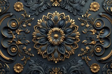 A refined flat design illustration featuring a luxury 3D background with intricate details and opulent textures. The design uses a blend of rich colors and elegant patterns to create a sophisticated