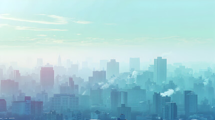 Obraz premium Background featuring a cityscape with heavy air pollution 