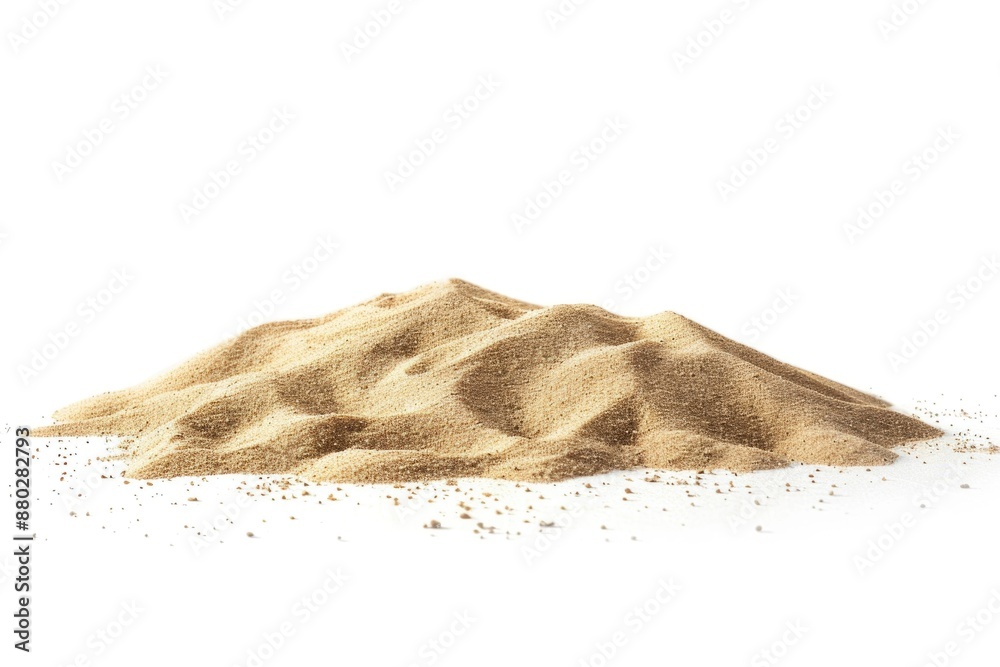 Poster a small pile of sand sits on a white surface, perfect for use as a background or texture
