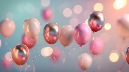 Vibrant Balloons Floating in a Whimsical of Joy and Happiness