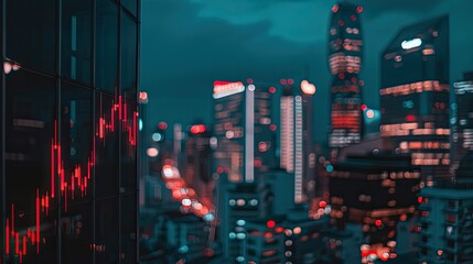 monitor market stock graph candlestick line uptrend chart financial