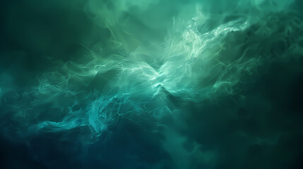 Abstract turquoise and teal smoke swirls creating an ethereal, mystical visual experience.