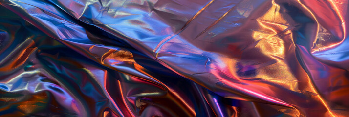 Vibrant Iridescent Fabric Texture with Shimmering Metallic Colors for Modern Abstract Backgrounds