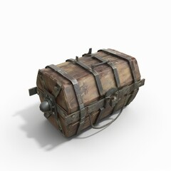 3D Render, Low Poly style of a claymore mine, on isolated white background, Generative AI