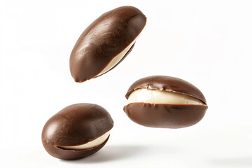 a chocolate covered cookie with a bite taken out of it