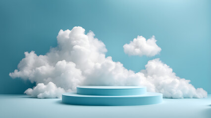 A blue sky with a large cloud formation